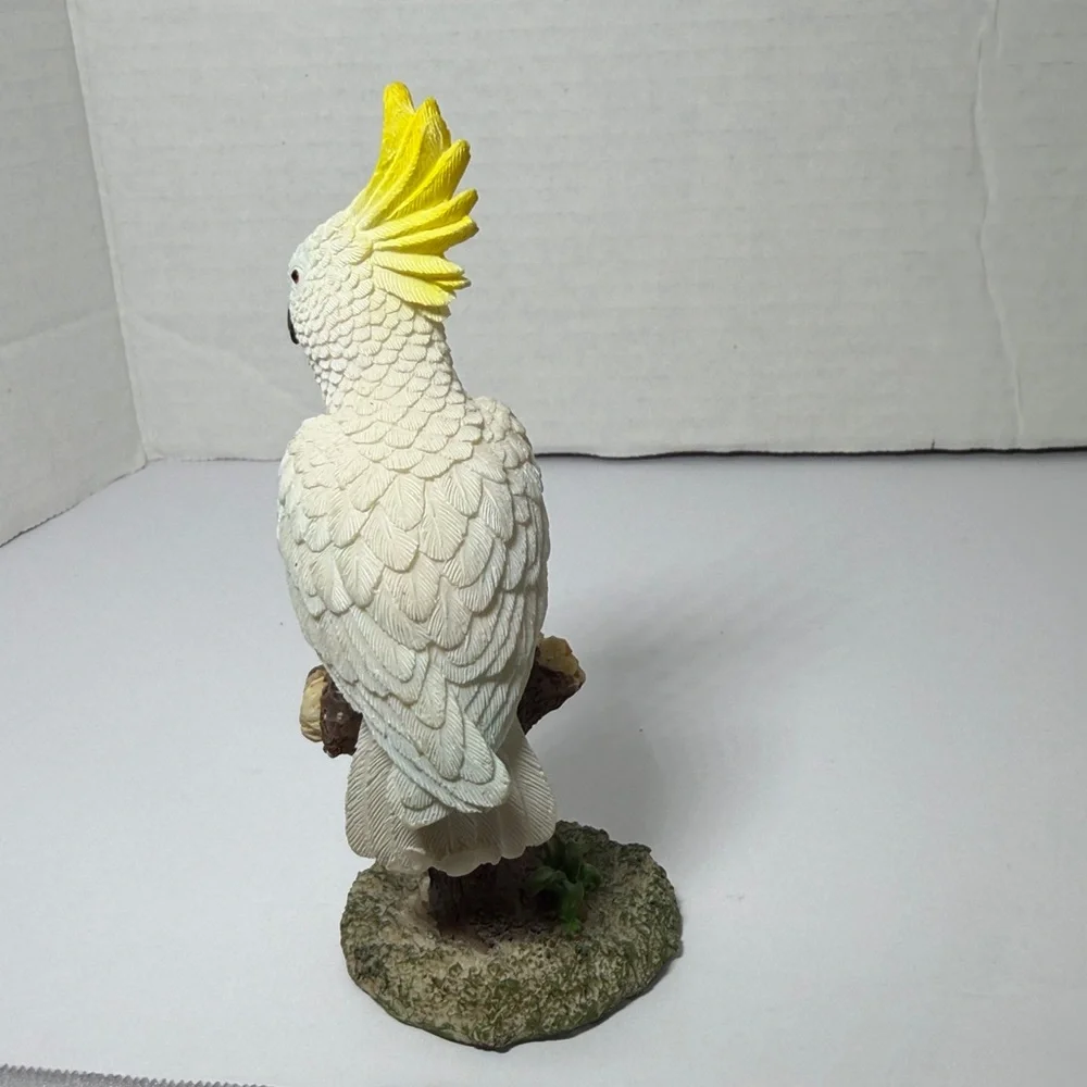 Charming Cockatoo Bird Figurine with Yellow Crest